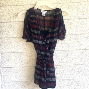 Calvin Klein Womens Wrap Around Blouse Size 6